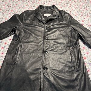 Black Leather Trench Coat